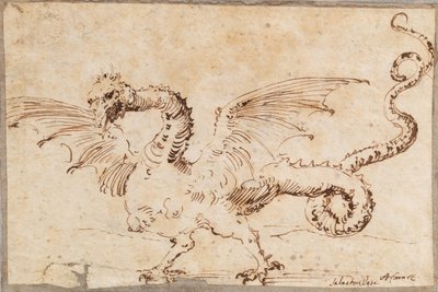 Studie van een draak, 1620s door José Ribera de