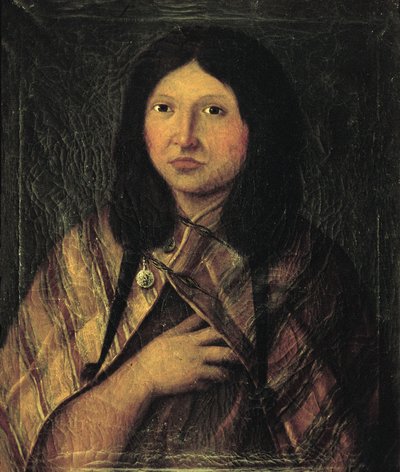 Portret van een Indiaanse vrouw uit Patagonië, tekening gemaakt tijdens Alessandro Malaspina