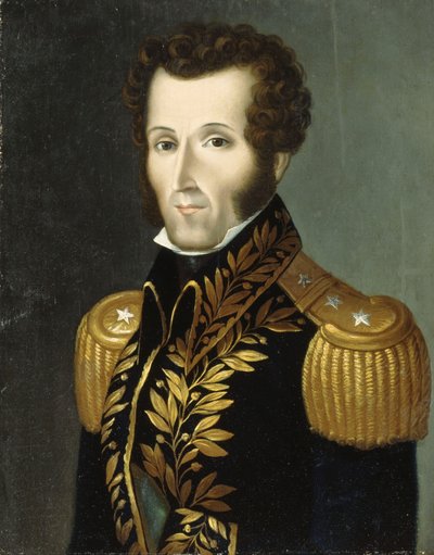 Portret van maarschalk Antonio José de Sucre door Jose Anselmo Yanez