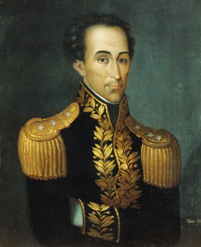 Portret van Simon Bolivar, 1831 door Jose Anselmo Yanez