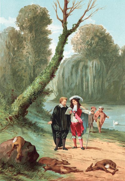 William Harvey met koning Charles I in het park van Windsor door Jose Armet Portanell