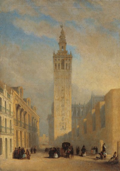 De Giralda gezien vanaf Calle Placentines door José Domínguez Bécquer