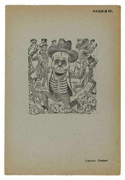Calavera crimineel door José Guadalupe Posada