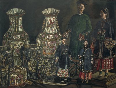 GUTIERREZ SOLANA, Jose (1886-1945). Chinezen en Vazen. 1927. Expressionisme. Privécollectie door Jose Gutierrez Solana
