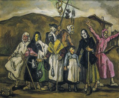 GUTIERREZ SOLANA, Jose (1886-1945). Kostuumbal. 1938. Expressionisme. Olieverf op doek. Privécollectie door Jose Gutierrez Solana