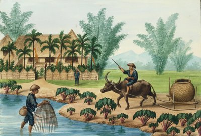 Manilla en zijn omgeving: een scène aan de Pasig-rivier door Jose Honorato Lozano
