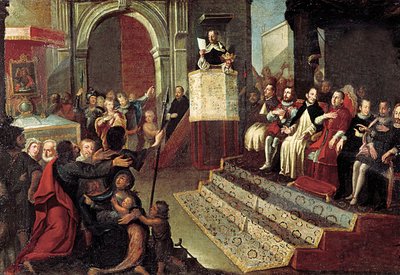 Sint Vincent Ferrer tijdens het Compromis van Caspe in 1412 door Jose Ingles