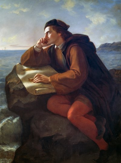 Inspiratie van Christoffel Columbus door José María Obregón
