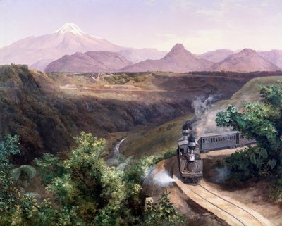 Uitzicht op de stratovulkaan Pico de Orizaba in Mexico door José María Velasco