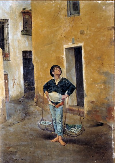 Kopie van de Cenachero door Talavera,19e eeuw (schilderij) door Jose Ruiz Blasco