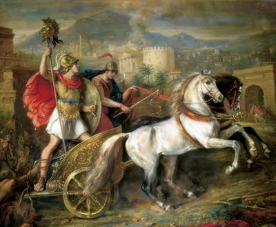 Achilles met het lichaam van Hector door Jose Schmitz y Calvet