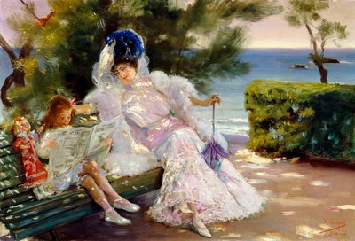 Middag aan zee, Biarritz door Jose Villegas Cordero