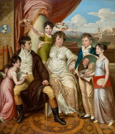 De familie van de groothandelaar Johann Christian Edler von Bruchmann door Josef Abel