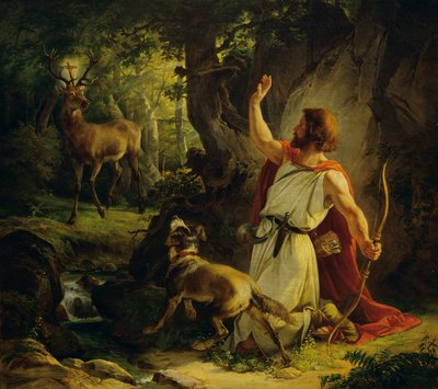 De bekering van de heilige Eustachius door Josef Binder