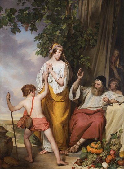Abraham wijst Hagar en Ismaël af door Josef Danhauser