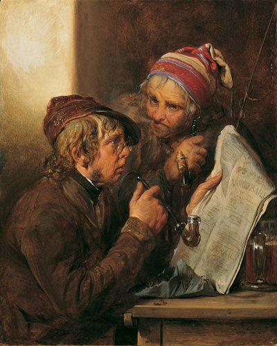 De krantenlezers door Josef Danhauser