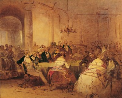Gezelschapsscène door Josef Danhauser