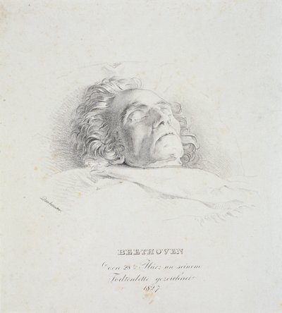 Ludwig van Beethoven (1770-1827) op zijn sterfbed, 28 maart 1827 door Josef Danhauser