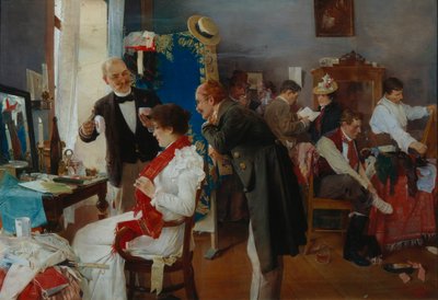 In de kleedkamer, eind 19e eeuw door Josef Douba