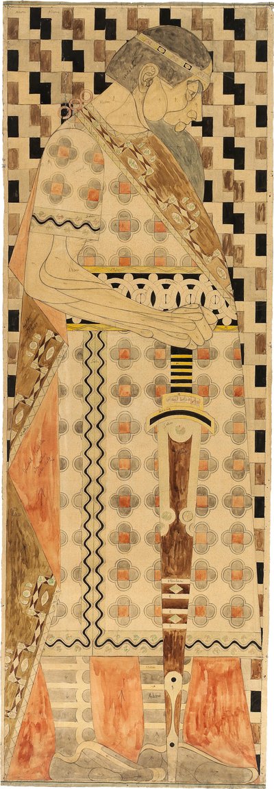 Friesontwerp voor de Wereldtentoonstelling van St. Louis 1904, 1904 door Josef Engelhart