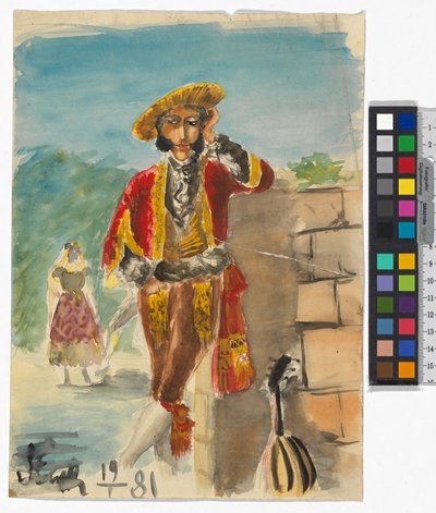 Kostümfiguren (Spanier?) door Josef Engelhart