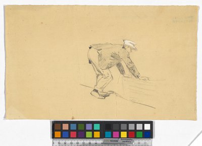 Studie eines Mannes mit Boot door Josef Engelhart