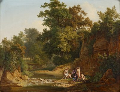 Landschap met baders door Josef Feid