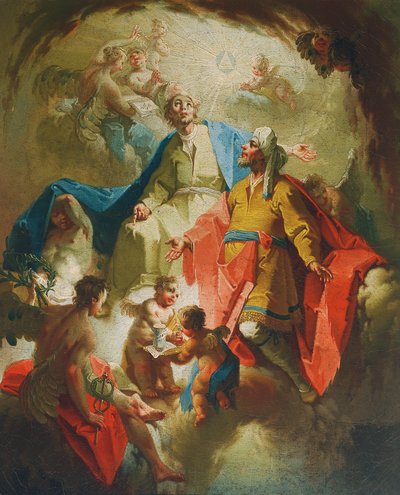 Glorie van de heiligen Cosmas en Damian door Josef Haller