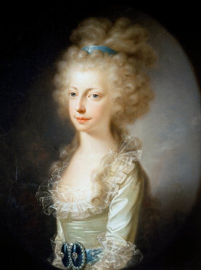 Portret van Aartshertogin Maria Clementina van Oostenrijk 1777-1801, 1796 door Josef Hickel