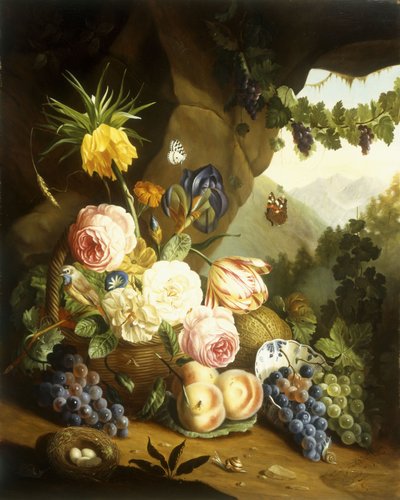 Stilleven met diverse bloemen door Josef Holstayn