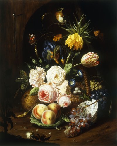 Stilleven met diverse bloemen door Josef Holstayn