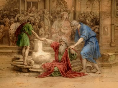 Noach vervloekt Cham door Josef Johann Michel