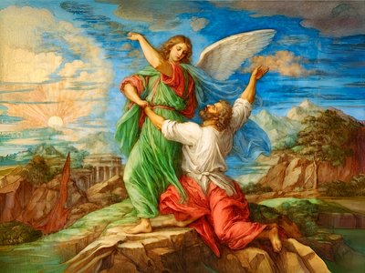 Jakob worstelt met God door Josef Johann Michel