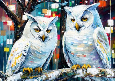 Dieren: witte uil 1 door Josef Johann Michel