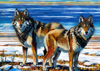 Dieren: wolven 1 door Josef Johann Michel