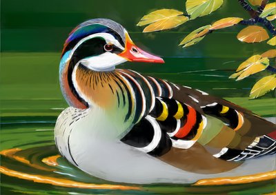 Dieren: mandarijneend 1 door Josef Johann Michel