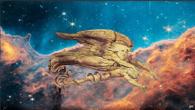 JJM-hercreatie: Blake-W_En Elohim schiep Adam+JWST door Josef Johann Michel