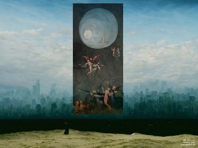 JJM recreëert Friedrich-C-D: Der Mönch vor der Stadt Vision 1 door Josef Johann Michel