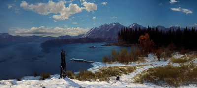 JJM recreëert Bierstadt-A: Lake Tahoe door Josef Johann Michel