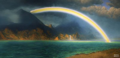 JJM recreëert Bierstadt-A: Regenboog over Jenny Lake door Josef Johann Michel