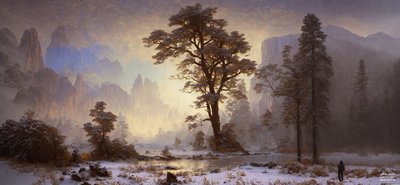 JJM recreëert Bierstadt-A: Yosemite Valley-sneeuwval door Josef Johann Michel