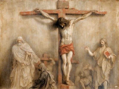 Jezus aan het kruis (02) door Josef Johann Michel