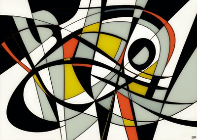 abstract: op wit-schommels 2 door Josef Johann Michel
