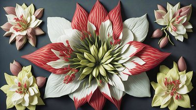mandala: Amaryllis elementen_02 door Josef Johann Michel