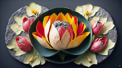 mandala: Tulpen elementen_02 door Josef Johann Michel