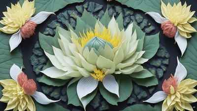 mandala: Waterlelies elementen_04 door Josef Johann Michel