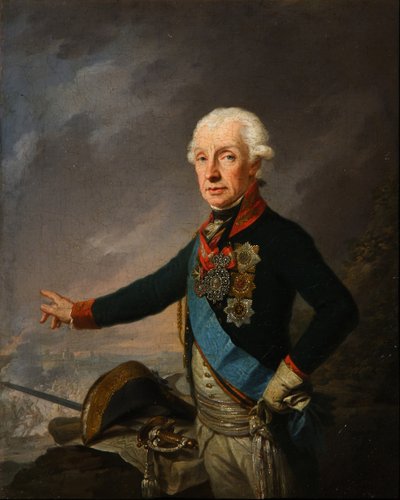 Portret van veldmaarschalk generaal prins Alexander Soevorov 1729-1800, 1799 door Josef Kreuzinger