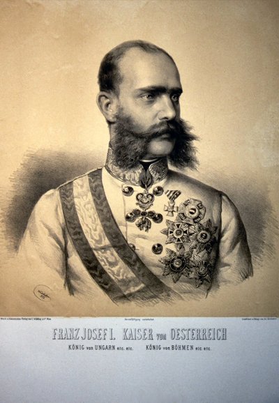 Franz Josef I. 1873 Litho door Josef Kriehuber