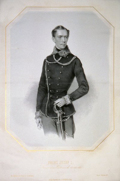Franz Josef I. s. a. Litho door Josef Kriehuber