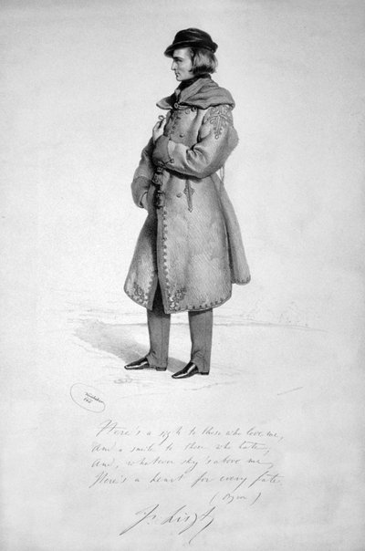Franz Liszt 1840 door Josef Kriehuber